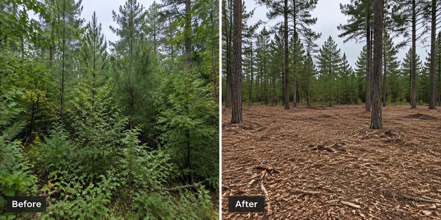 Forestry Mulching before and after