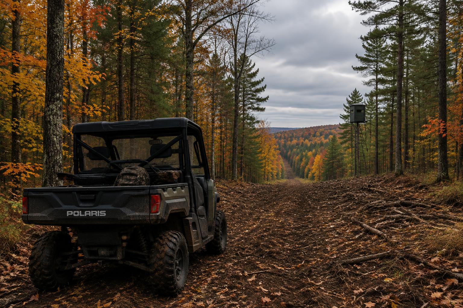 UTV on a cleared hunting trail